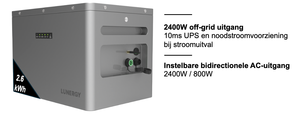 Lunergy EB2500 Expansion Battery (2.56kWh) for X2400 AC